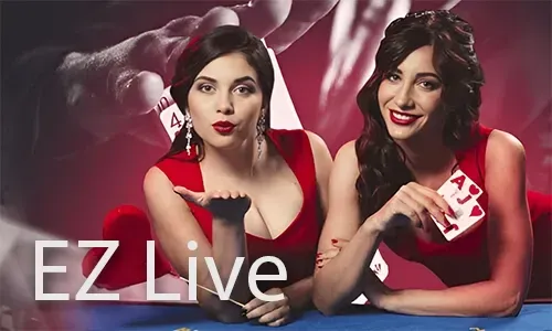 Live Casino dealer with cards